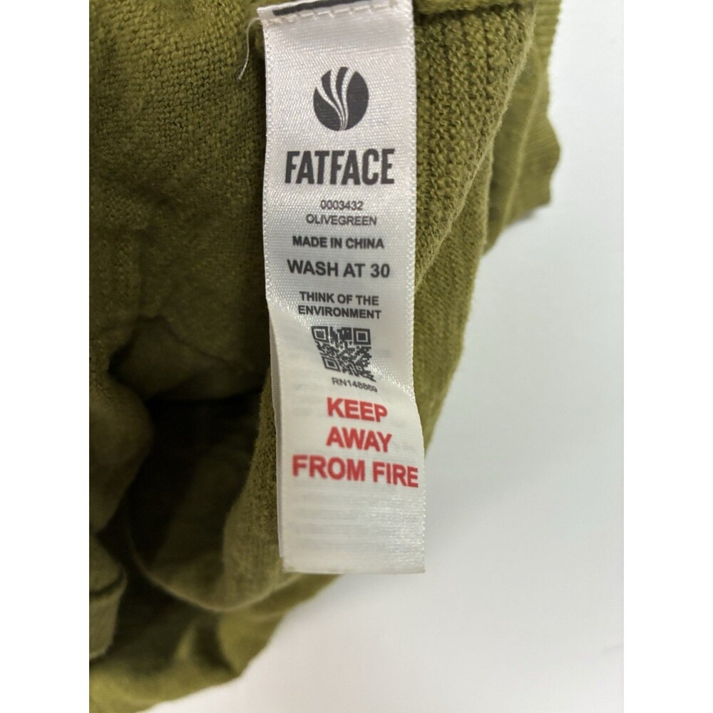Fat Face Summer Knit Cardigan Vest Olive Green Size Us 18 Button Down - Picture 6 of 11